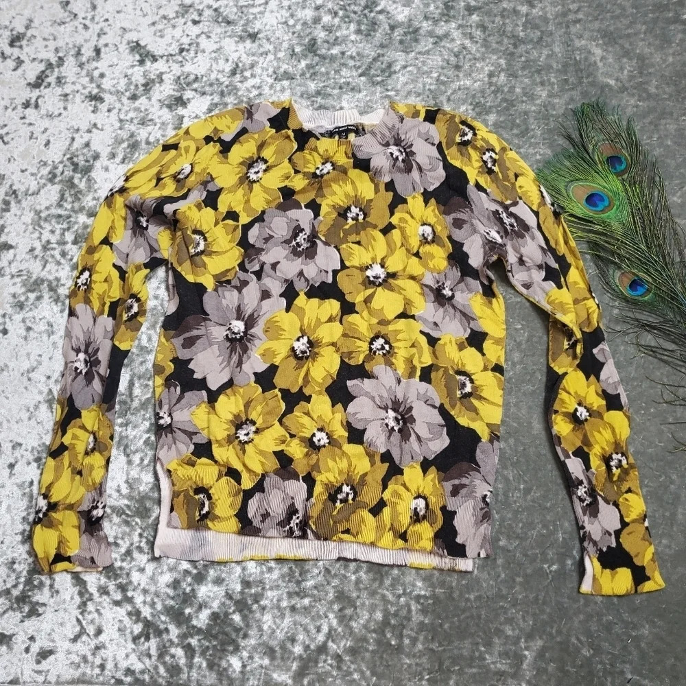 Who What Wear Yellow Floral Top